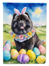 Chow Chow Easter Egg Hunt House Flag Large Porch Sleeve Pole Decorative Outside Yard Banner Artwork Wall Hanging, Polyester, House Size, Multicol