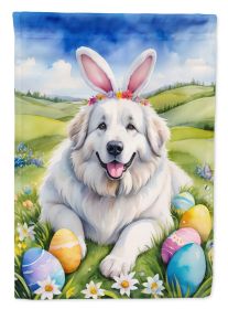 Great Pyrenees Easter Egg Hunt House Flag Large Porch Sleeve Pole Decorative Outside Yard Banner Artwork Wall Hanging, Polyester, House Size