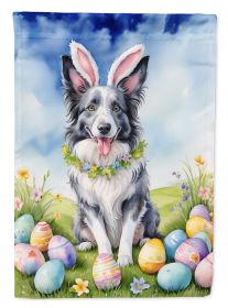 Border Collie Easter Egg Hunt House Flag Large Porch Sleeve Pole Decorative Outside Yard Banner Artwork Wall Hanging, Polyester, House Size