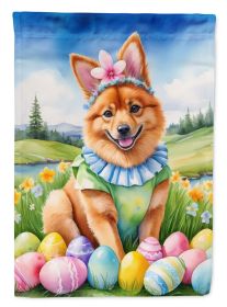 Finnish Spitz Easter Egg Hunt House Flag Large Porch Sleeve Pole Decorative Outside Yard Banner Artwork Wall Hanging, Polyester, House Size