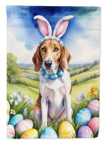 English Foxhound Easter Egg Hunt House Flag Large Porch Sleeve Pole Decorative Outside Yard Banner Artwork Wall Hanging, Polyester, House Size
