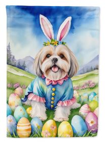 Lhasa Apso Easter Egg Hunt Garden Flag Mailbox Flag Decorative Yard Flag Banner Outside Patio Artwork Yard Flower Beds, Garden Size, Multicolor