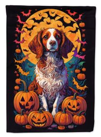 Brittany Spaniel Witchy Halloween Garden Flag Mailbox Flag Decorative Yard Flag Banner Outside Patio Artwork Yard Flower Beds, Garden Size, Multi