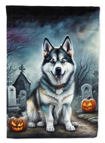 Alaskan Malamute Spooky Halloween Garden Flag Mailbox Flag Decorative Yard Flag Banner Outside Patio Artwork Yard Flower Beds, Garden Size, Multi