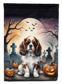 Cavalier Spaniel Spooky Halloween Garden Flag Mailbox Flag Decorative Yard Flag Banner Outside Patio Artwork Yard Flower Beds, Garden Size, Multi