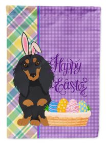 Longhair Black and Tan Dachshund Easter Garden Flag Mailbox Flag Decorative Yard Flag Banner Outside Patio Artwork Yard Flower Beds, Garden Size