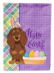 Longhair Chocolate and Tan Dachshund Easter Garden Flag Mailbox Flag Decorative Yard Flag Banner Outside Patio Artwork Yard Flower Beds, Garden S