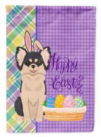 Longhaired Black and White Chihuahua Easter Garden Flag Mailbox Flag Decorative Yard Flag Banner Outside Patio Artwork Yard Flower Beds, Garden S
