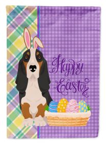 Black Tricolor Basset Hound Easter Garden Flag Mailbox Flag Decorative Yard Flag Banner Outside Patio Artwork Yard Flower Beds, Garden Size