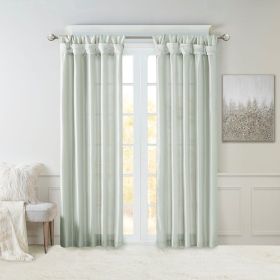 Twist Tab Lined Window Curtain Panel(Only 1 Pc Panel) (Color: as Pic)
