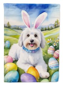 Coton de Tulear Easter Egg Hunt House Flag Large Porch Sleeve Pole Decorative Outside Yard Banner Artwork Wall Hanging, Polyester, House Size (Default: Default)