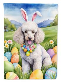 White Poodle Easter Egg Hunt Garden Flag Mailbox Flag Decorative Yard Flag Banner Outside Patio Artwork Yard Flower Beds, Garden Size, Multicolor (Default: Default)