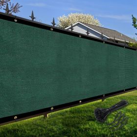 Artpuch Privacy Fence Screen Dark Green Customized Outdoor Mesh Panels for Backyard, Balcony,Patio,Construction Site with Zip Ties (Color: Dark Green, size: 5x144 ft)